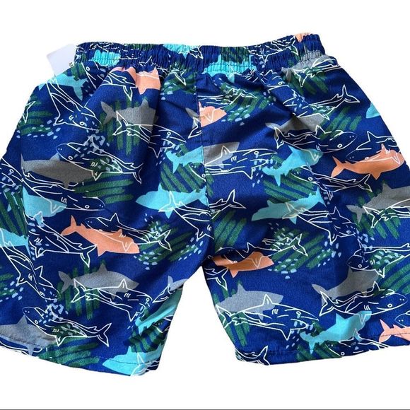 Boys Swim Trunks Blue Sharks Drawstring Various‎ Sizes 4T - Picture 6 of 14